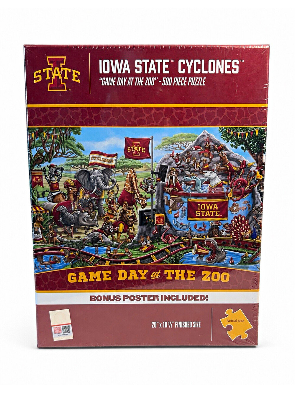 YouTheFan Iowa State Cyclones Game Day at the Zoo 500 Pc Puzzle New Sealed
